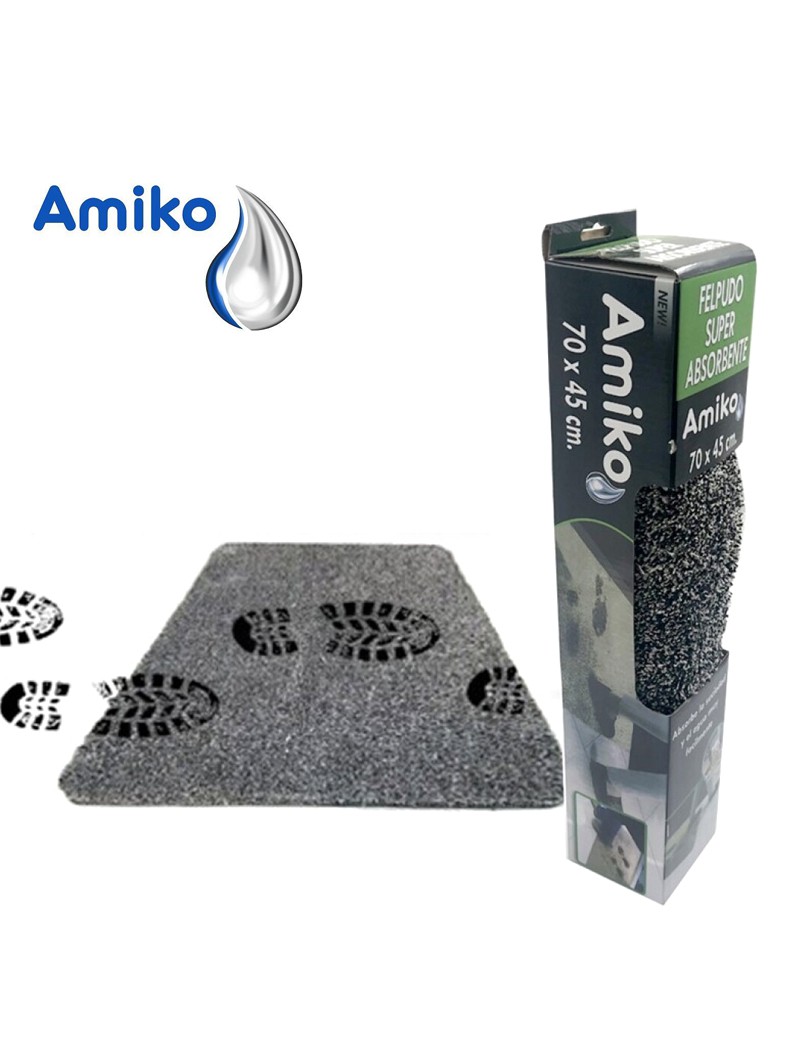 TAPETE ENTRADA AMIKO 2349 SUPER ABSORVENTE 70X45CM CINZA