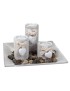 PORTA VELAS 628501 CORAÇAO C/BANDEJA QUADRADA 23X23CM