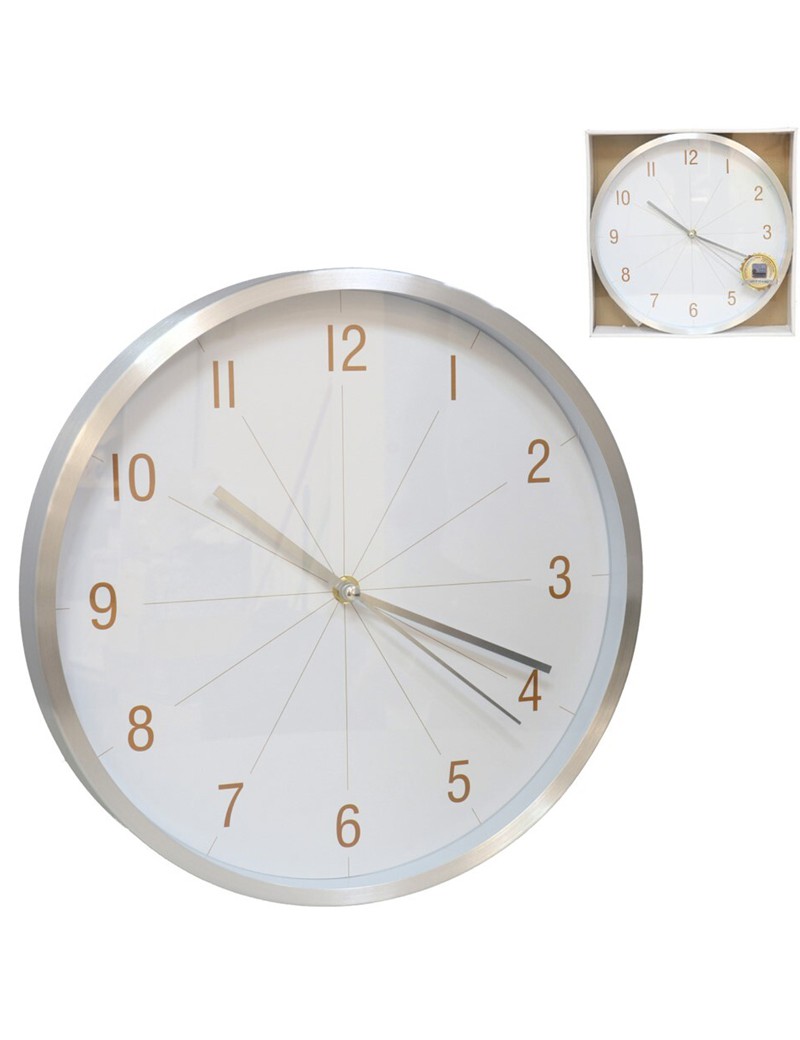 RELOGIO 201016 ISIS PAREDE 30CM PRATEADO
