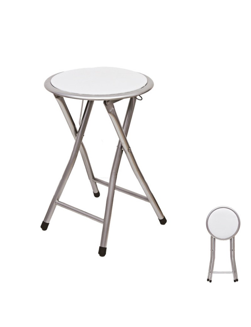 BANCO ALMOFADADO DOBRAVEL 30X45CM BRANCO METAL