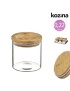 FRASCO KOZINA REDONDO 0,22L VIDRO/BAMBU