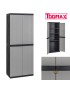 ARMARIO 302 BIOS MIDI PRETO/TORTORA 65X37X165CM PLST