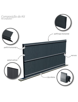 KIT OCULTAÇAO RAL 9010 BRANCO P/REDE MET. 1,23X2,5M