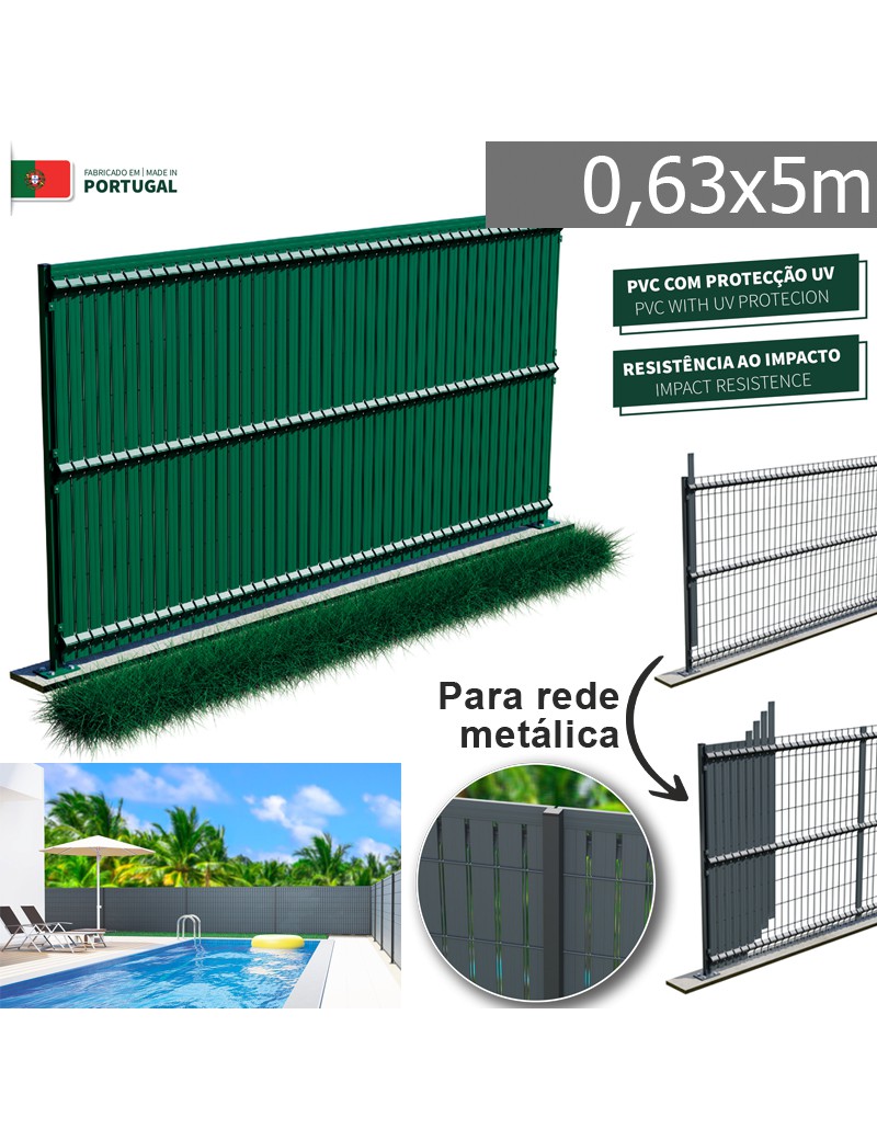KIT OCULTAÇAO RAL 6005 VERDE P/REDE MET. 0,63X5M