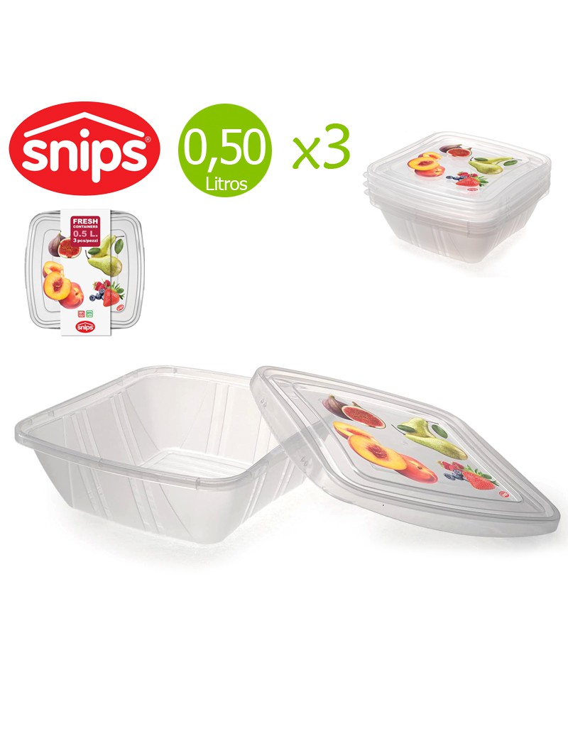 CAIXA HERMETICA SNIPS 055000 FRESH QUAD 0,5L CONJ.3