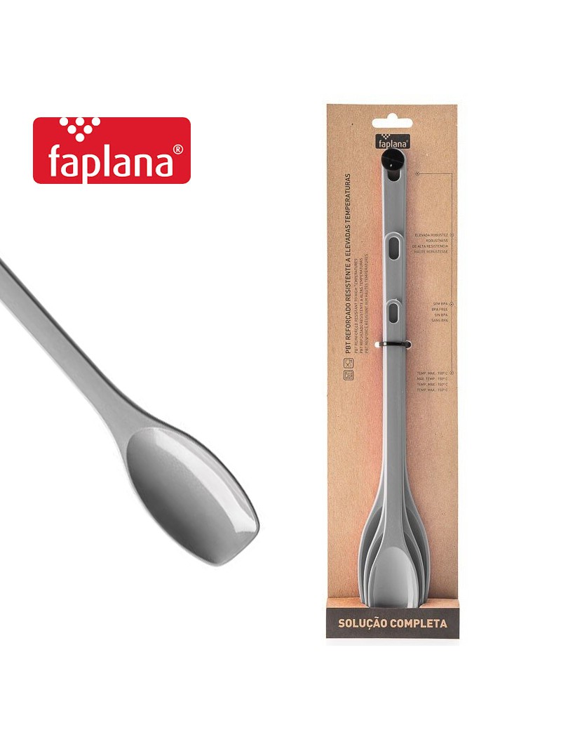 COLHER COZINHA 200/1/2 CONJ.3 CINZA 25/30/36CM PBT