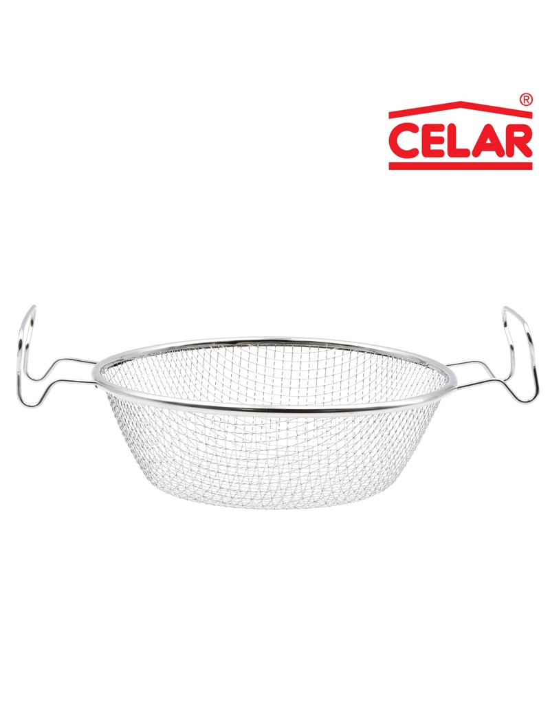 CESTO REDE CELAR Ø24CM C/ASAS FIXAS INOX