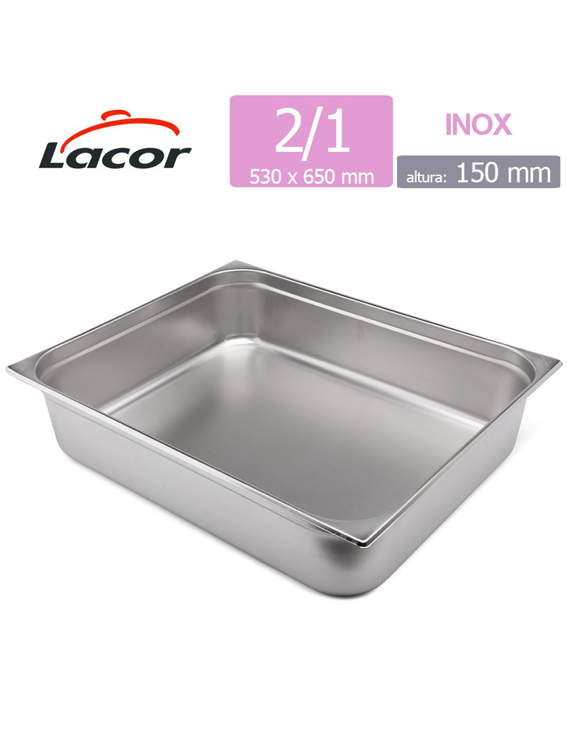 TABULEIRO GASTRONORM LACOR 66015Z  2/1 X150MM INOX