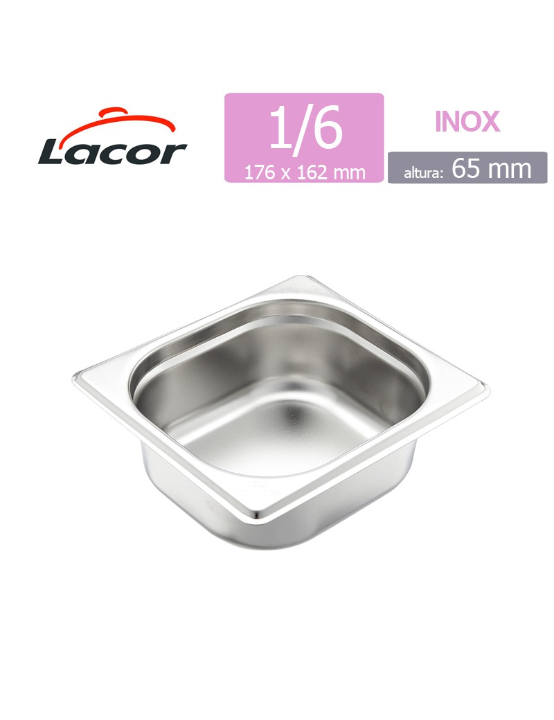 TABULEIRO GASTRONORM LACOR 66665Z  1/6 X65MM INOX
