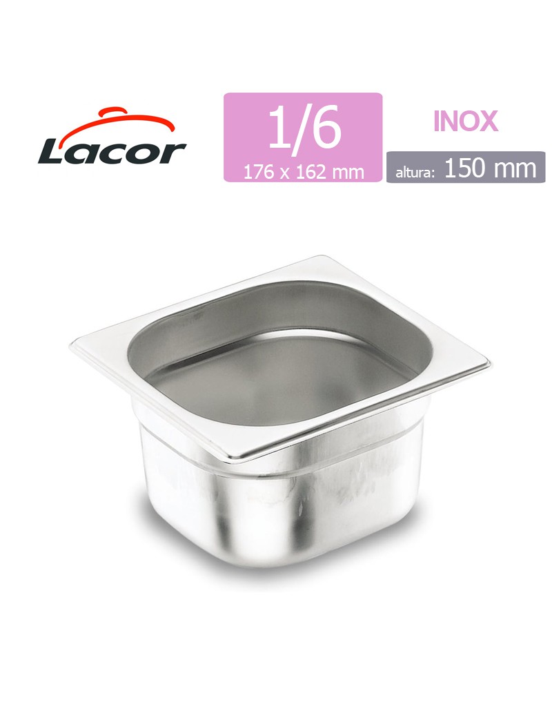TABULEIRO GASTRONORM LACOR 66615Z  1/6 X150MM INOX