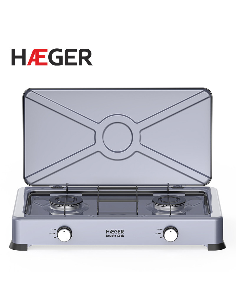 FOGAO HAGER GC-02E.022A DOUBLE COOK GAS 2 BOCAS