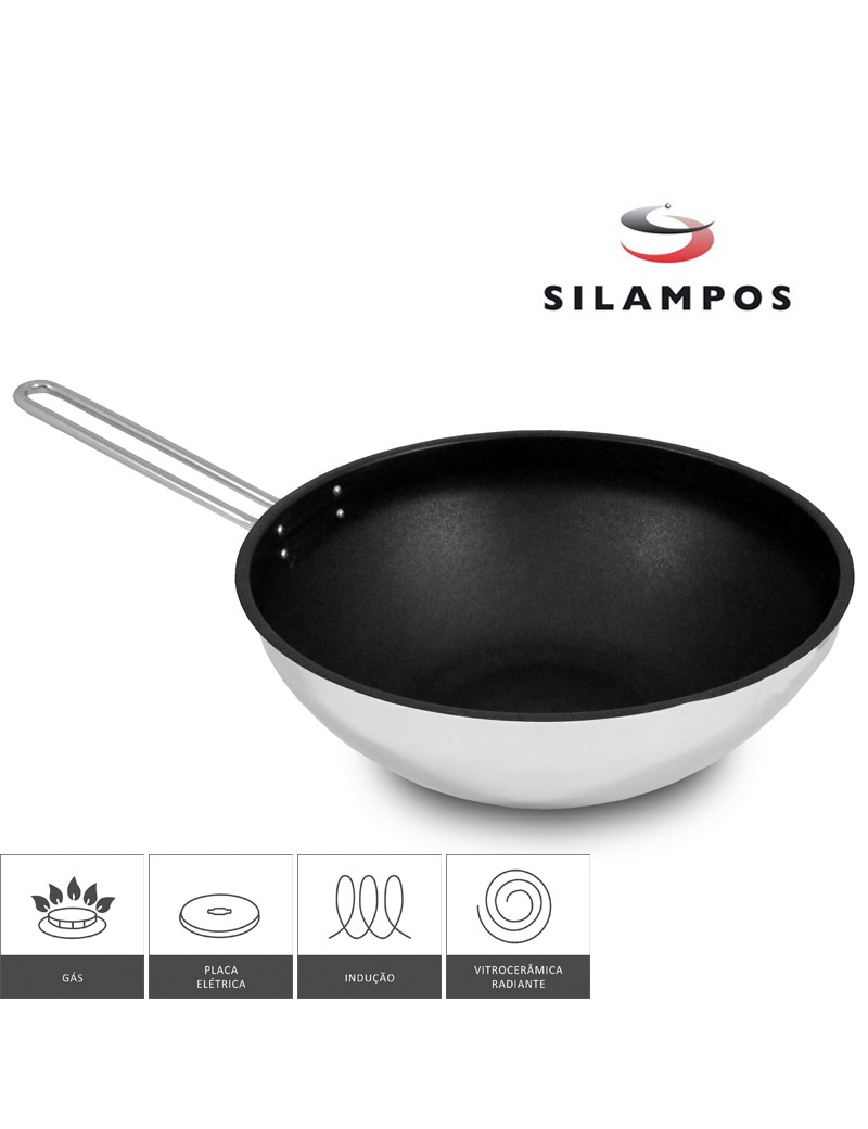 WOK SL NAUTILUS ANTIADERENTE C/CABO 28X10,6CM