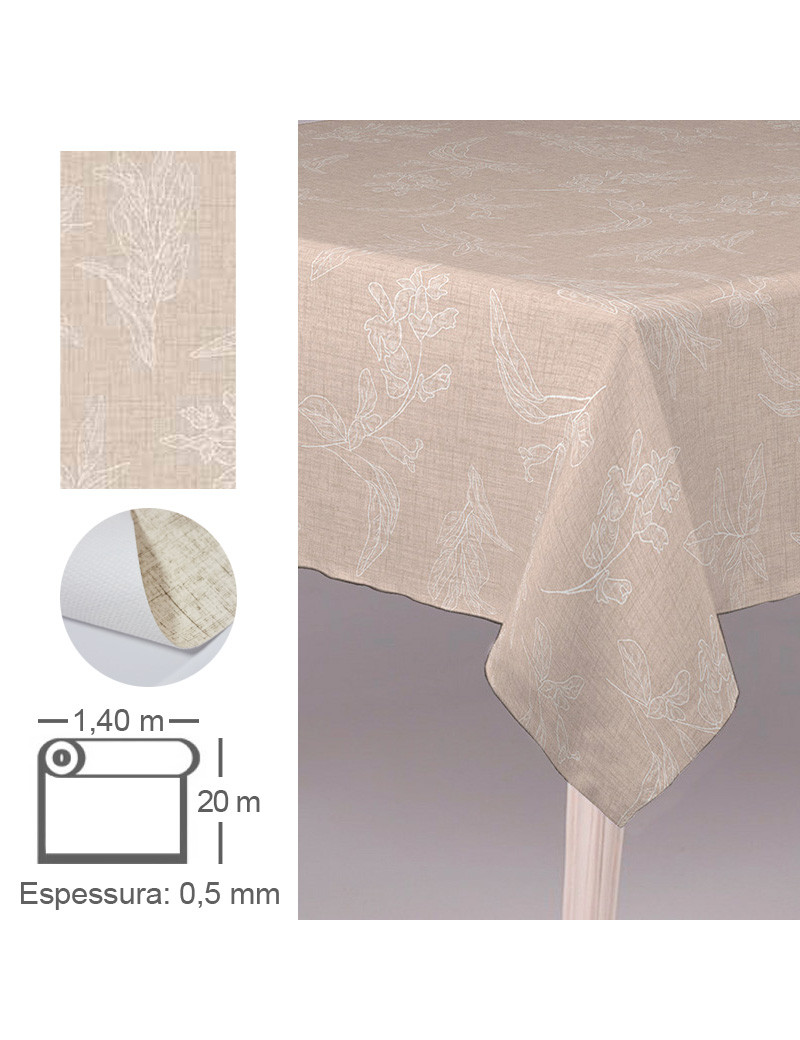TOALHA MESA ECO HUE6620/01 MESINA BEIGE ROLO 1,4X20M PVC