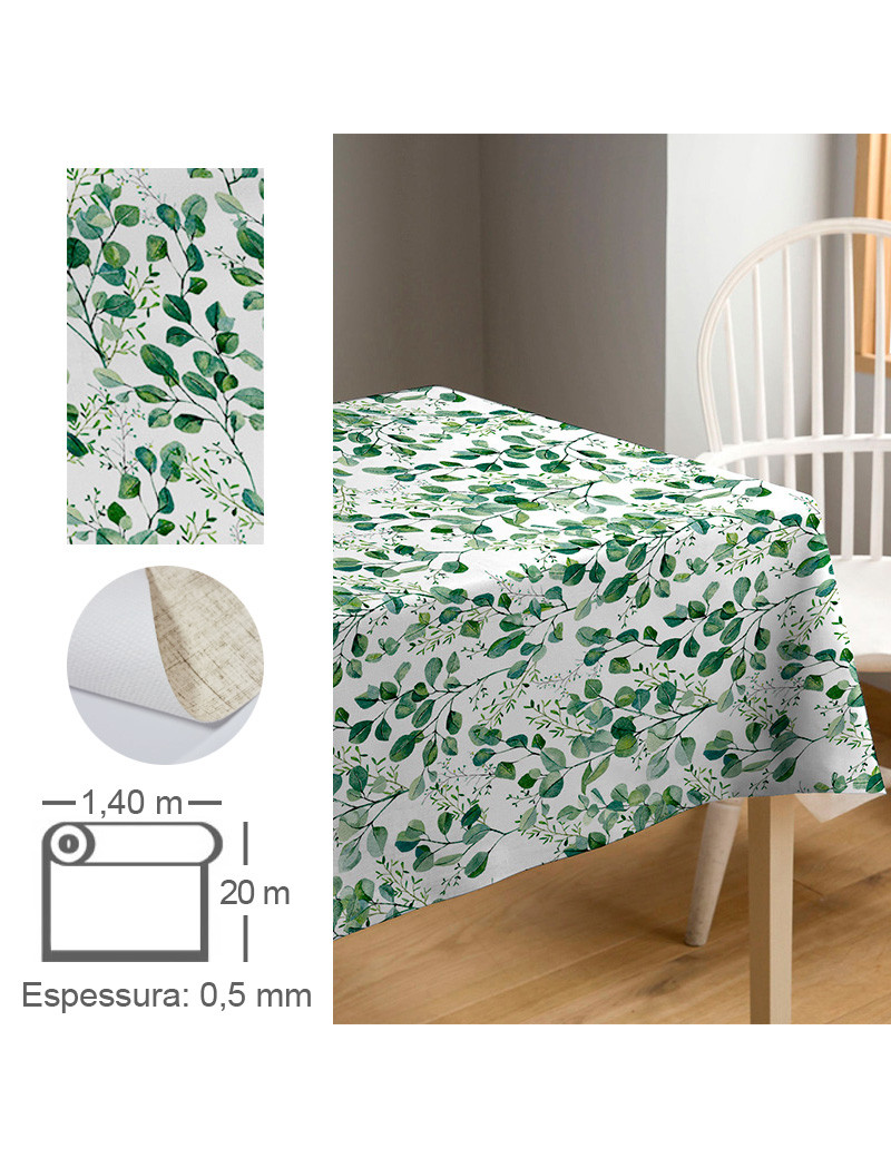 TOALHA MESA ECO HUE6614/01 PALOMA GREEN ROLO 1,4X20M PVC