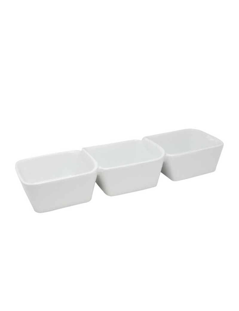 BANDEJA 24303570 BRANCA 3 DIV. 32X10X5CM PORCELANA