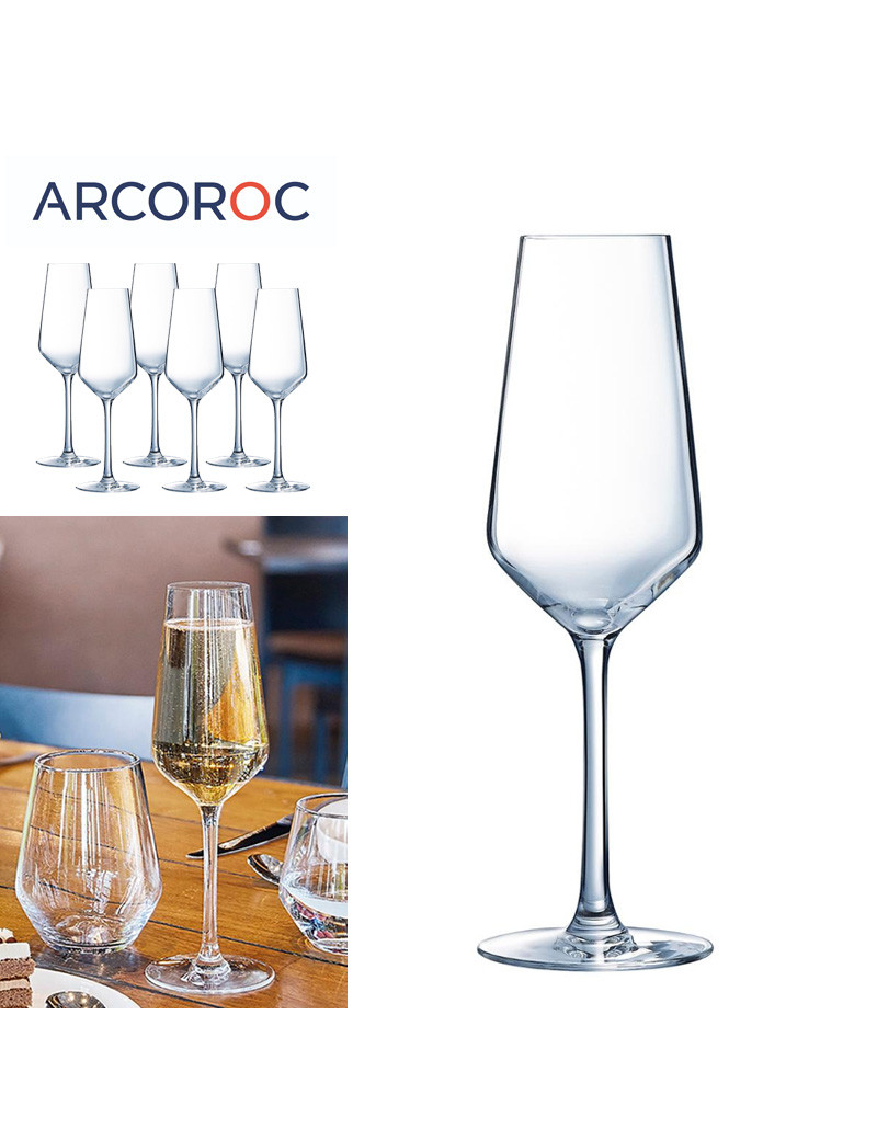 FLUTE CHAMPANHE ARCOROC VINA JULIETTE 23CL CONJ.6 VIDRO