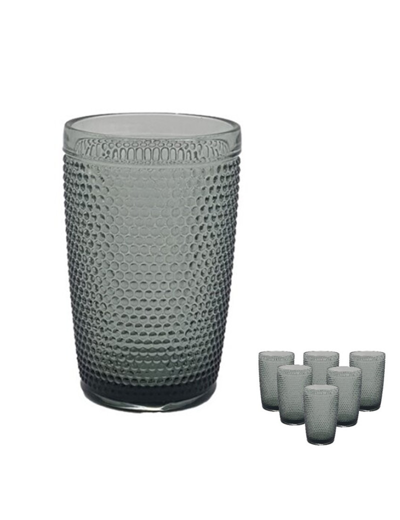 COPO ALTO BOLAS CINZA 35CL CONJ.6 VIDRO