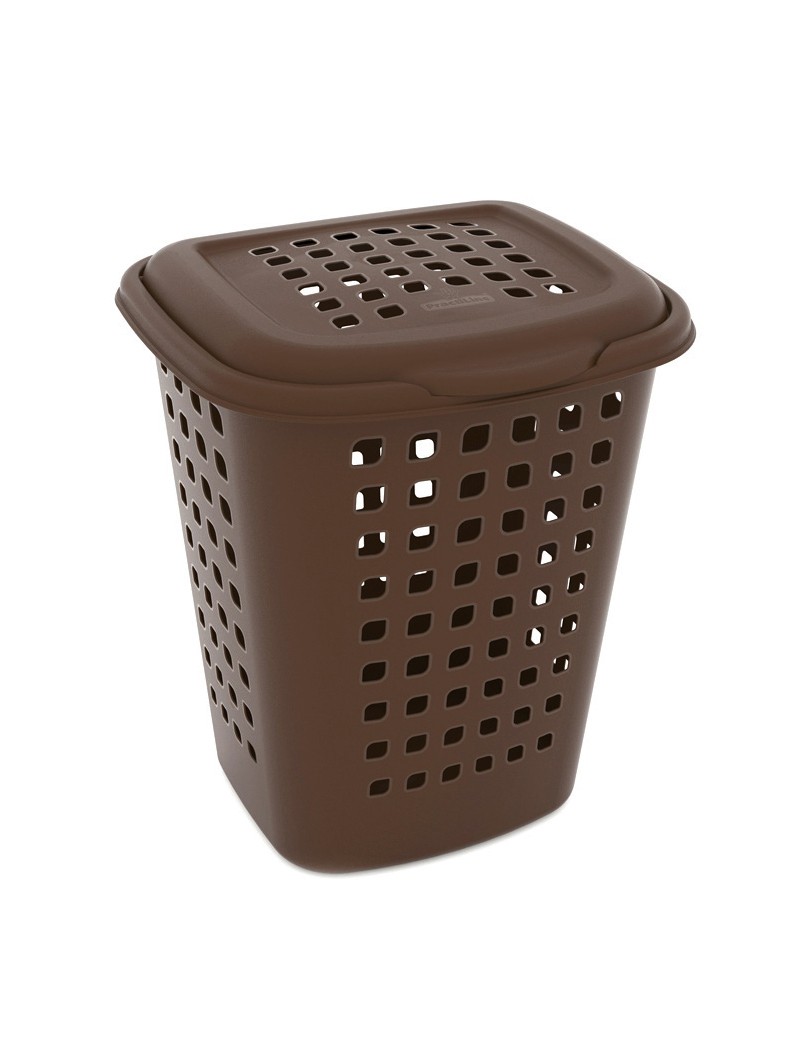 CESTO ROUPA MULTIBASKET CASTANHO 55L 45X39,5X50CM PLST
