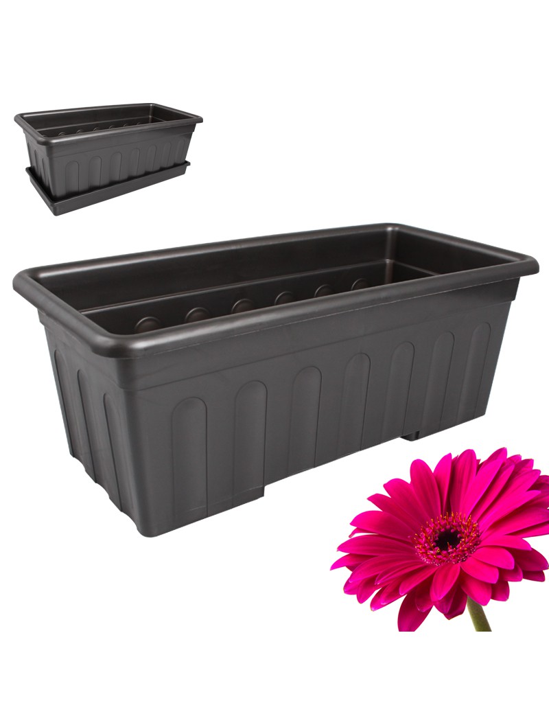 FLOREIRA 400 ANTRACITE RETANGULAR S/PRATO 40X20X15,5CM