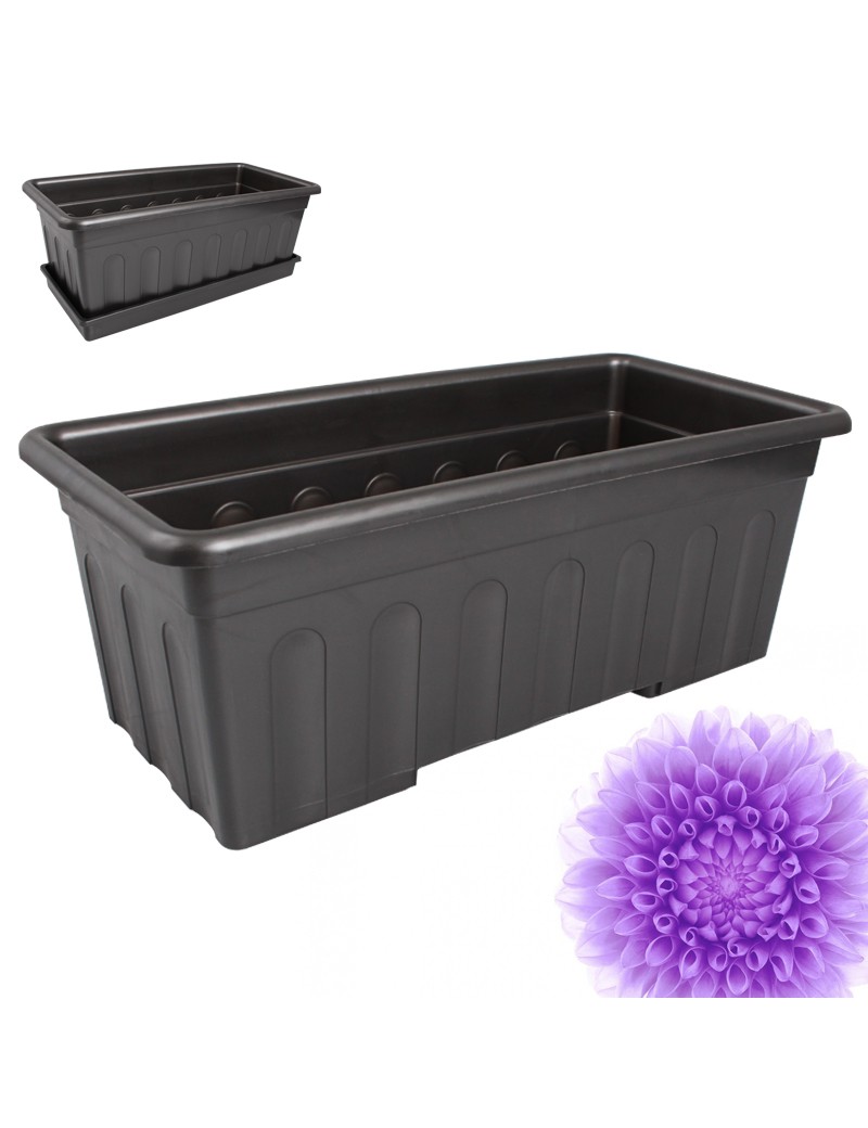 FLOREIRA 600 ANTRACITE RETANGULAR S/PRATO 60X22X15CM