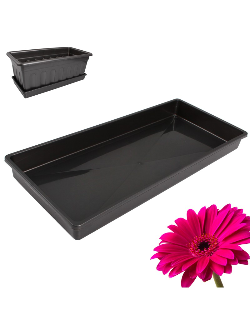 PRATO FLOREIRA 400 ANTRACITE RETANGULAR 38X16,5CM