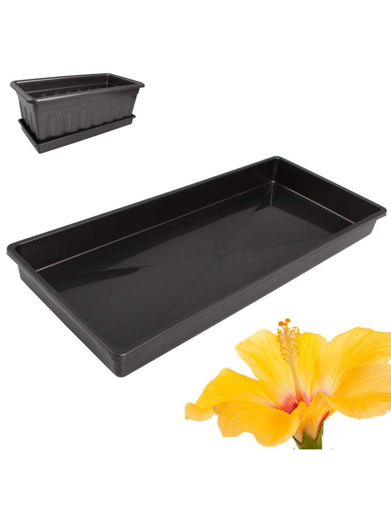 PRATO FLOREIRA 500 ANTRACITE RETANGULAR 48X19,5CM