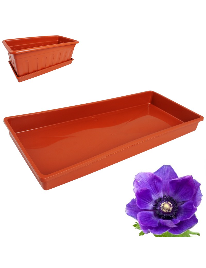 PRATO FLOREIRA 600 CASTANHA RETANGULAR 60X22CM