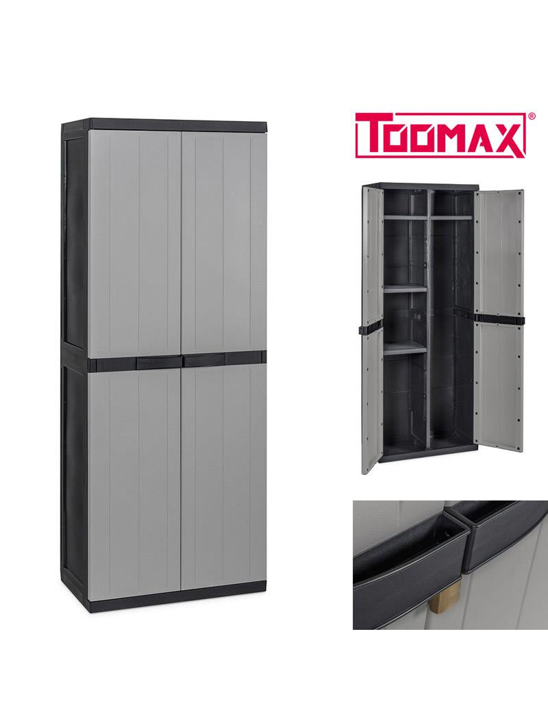 ARMARIO 301 BIOS MIDI PRETO/TORTORA 65X37X165CM PLST
