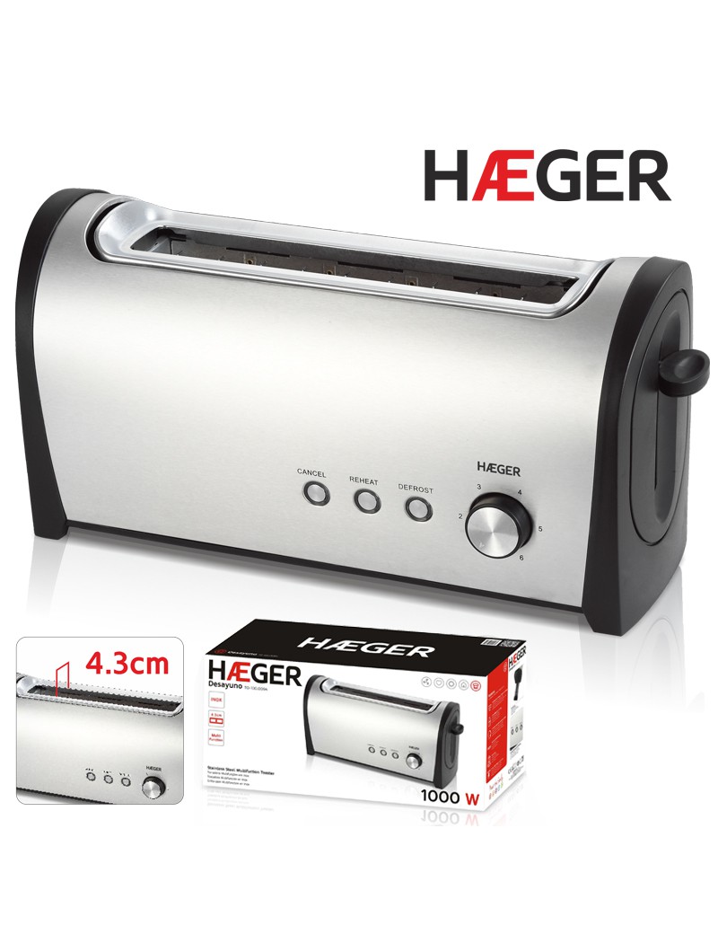 TORRADEIRA HAEGER DESAYUNO TO-100.009A INOX 1000W