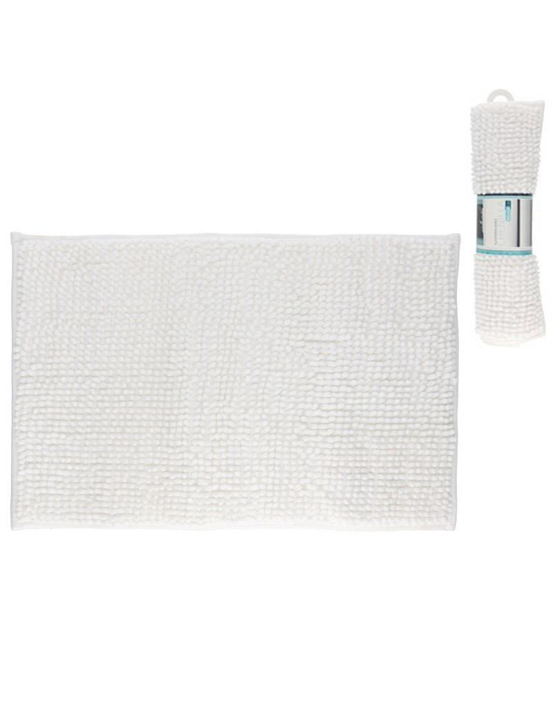 TAPETE WC 384665 CHENILLE ANTIDESLIZANTE BRANCO 60X40CM