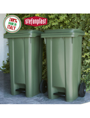 CONTENTOR LIXO 25705 AMARELO 120L C/RODAS+PEDAL PLST