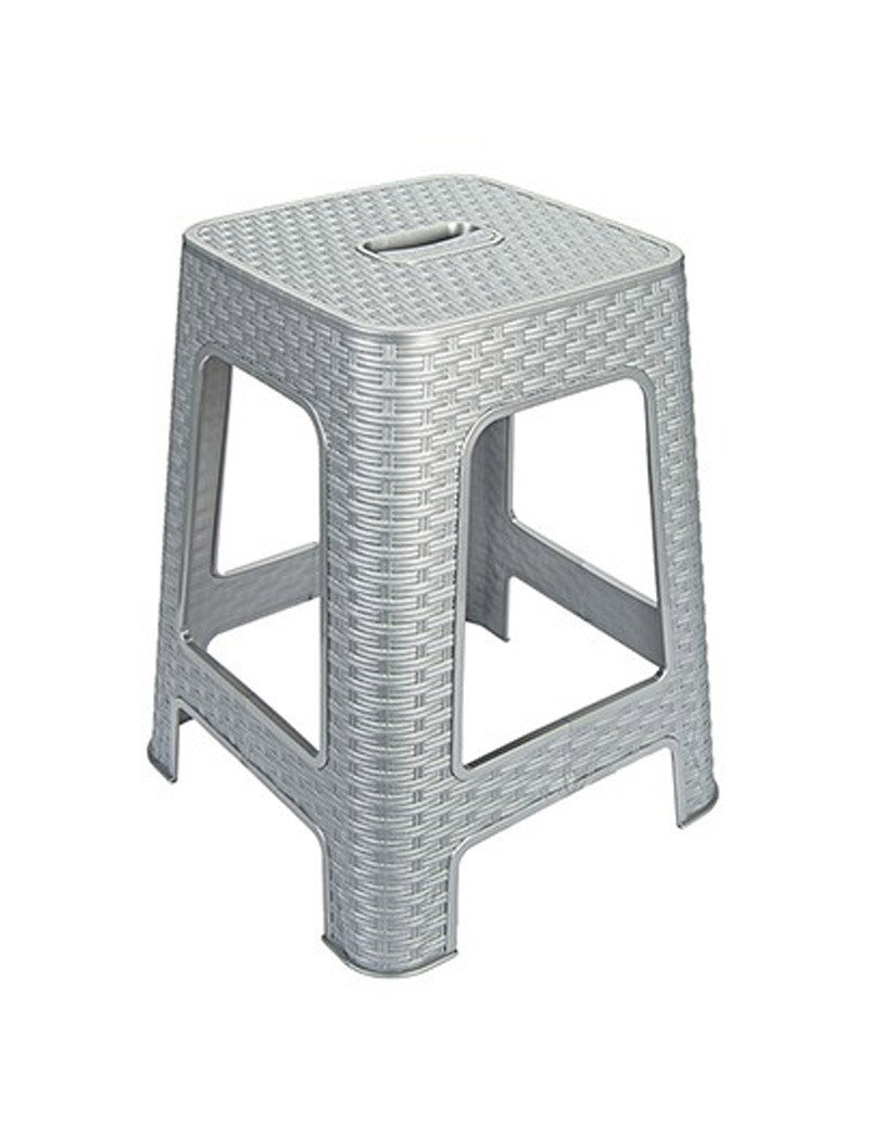 BANCO HEGA 18182 RATTAN CINZA 36,7X36,7X45,5CM PLST