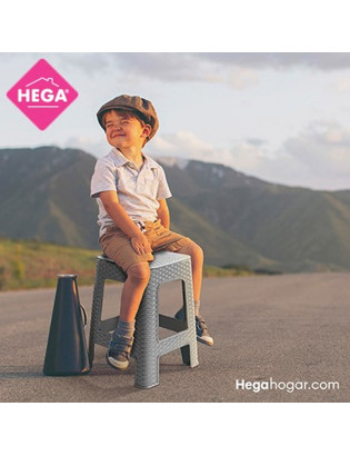 BANCO HEGA 18180 RATTAN CASTANHO  36,7X36,7X45,5CM PLST