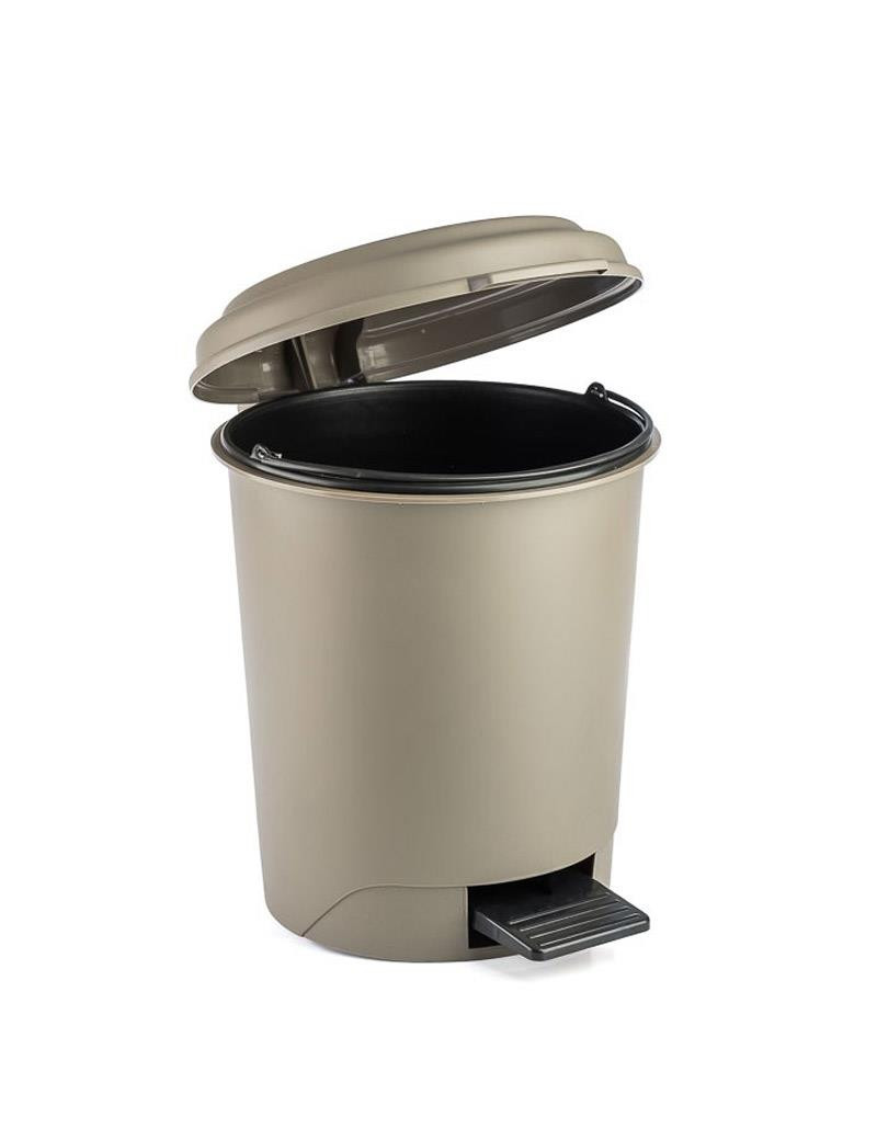 BALDE LIXO 802 C/PEDAL TAUPE PLASTICO 17,5L