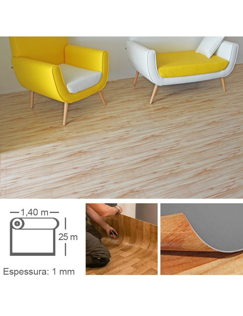 ROLO PISO VINIL FL/D6299T-2 PARQUET BEIGE 1,40X25M 1MM