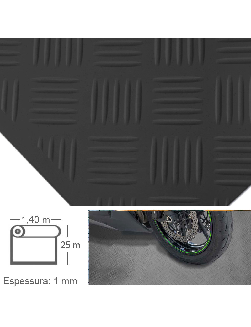 ROLO PISO VINIL FL1036/02 SPIRAL BLACK 1,40X25M 1MM