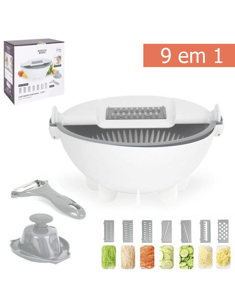 RASPADOR QT 74649 MULTI C/ESPREMEDOR + TIGELA 9EM1 22X15CM