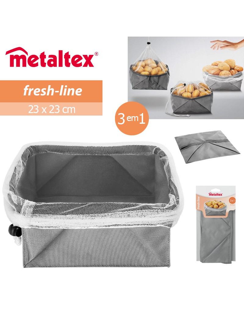 CESTO MULTIUSOS MET 235124 P/PAO/FRUTAS/LEGUMES  23X23CM