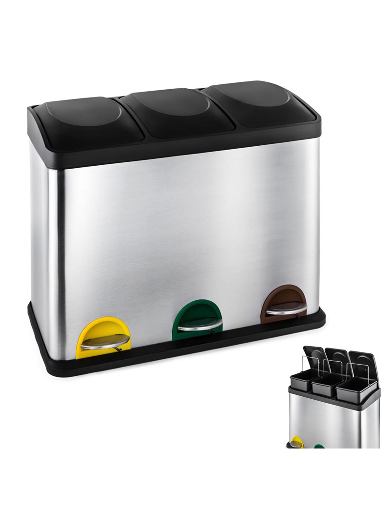 BALDE LIXO 100812 ECOLOGICO 60L 60,5X34X60,5CM INOX FOSCO