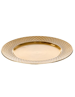 PRATO MARCADOR 11201 LOSANGO DOURADO 33CM PP