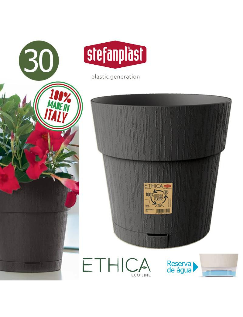 VASO 68151 ETHICA CINZA ESC. 30X29CM PLST