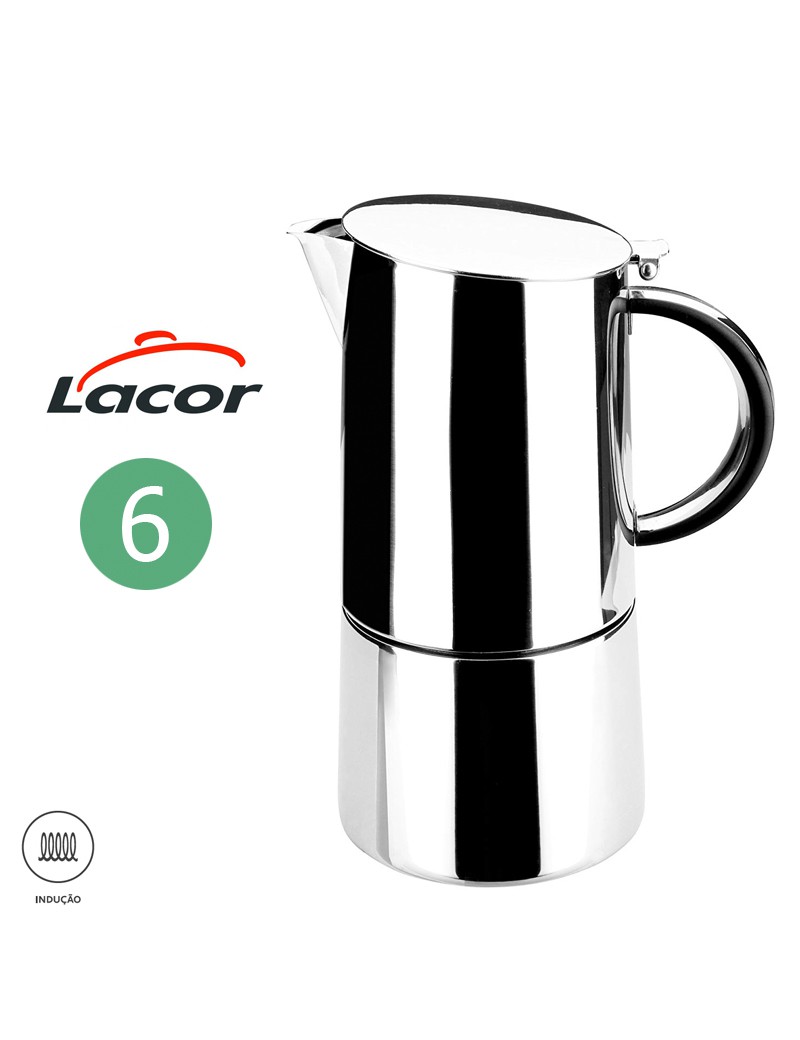 CAFETEIRA EXPRESSO LACOR 62056 MOKA 6CH INOX 18/10 INDUÇAO