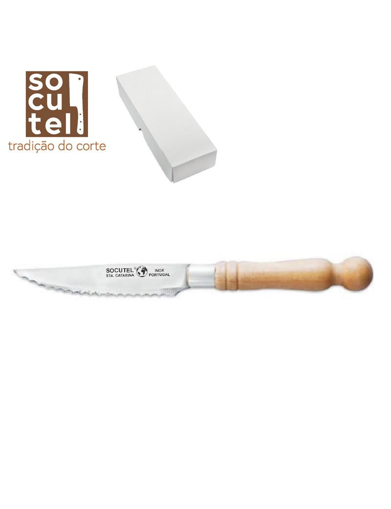 FACA CHURRASCO SOCUTEL 1141.0510.000.10 CONJ.12 CB/ MADEIRA