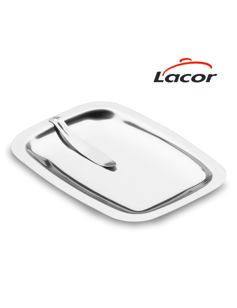 BANDEJA P/NOTAS LACOR 68007 C/PINÇA 11X15,2CM INOX 18/10