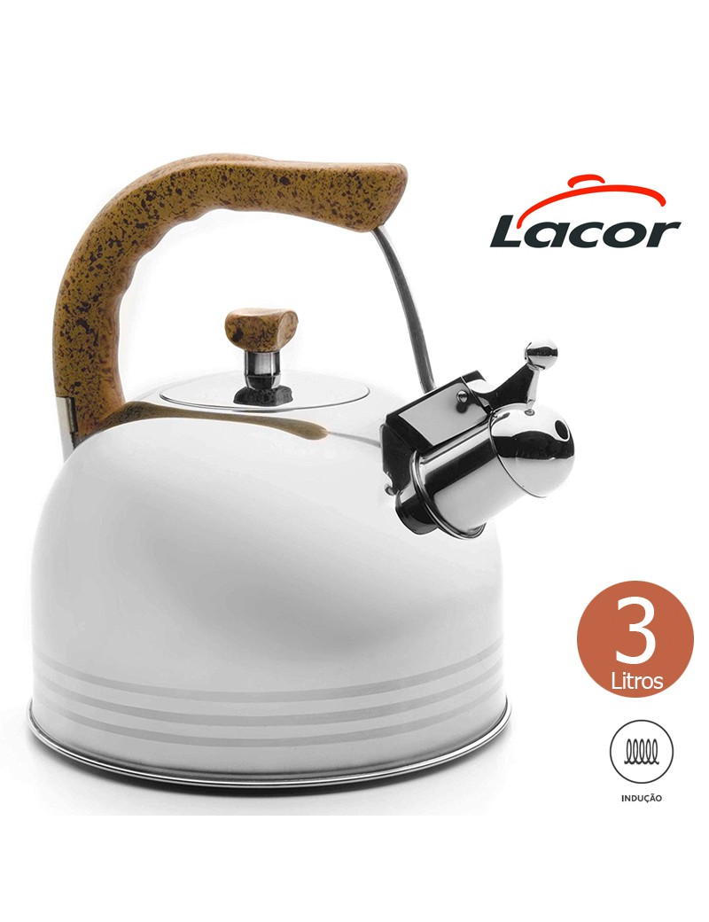 CHALEIRA LACOR 68629 C/APITO 3L INOX 18/10 INDUÇAO