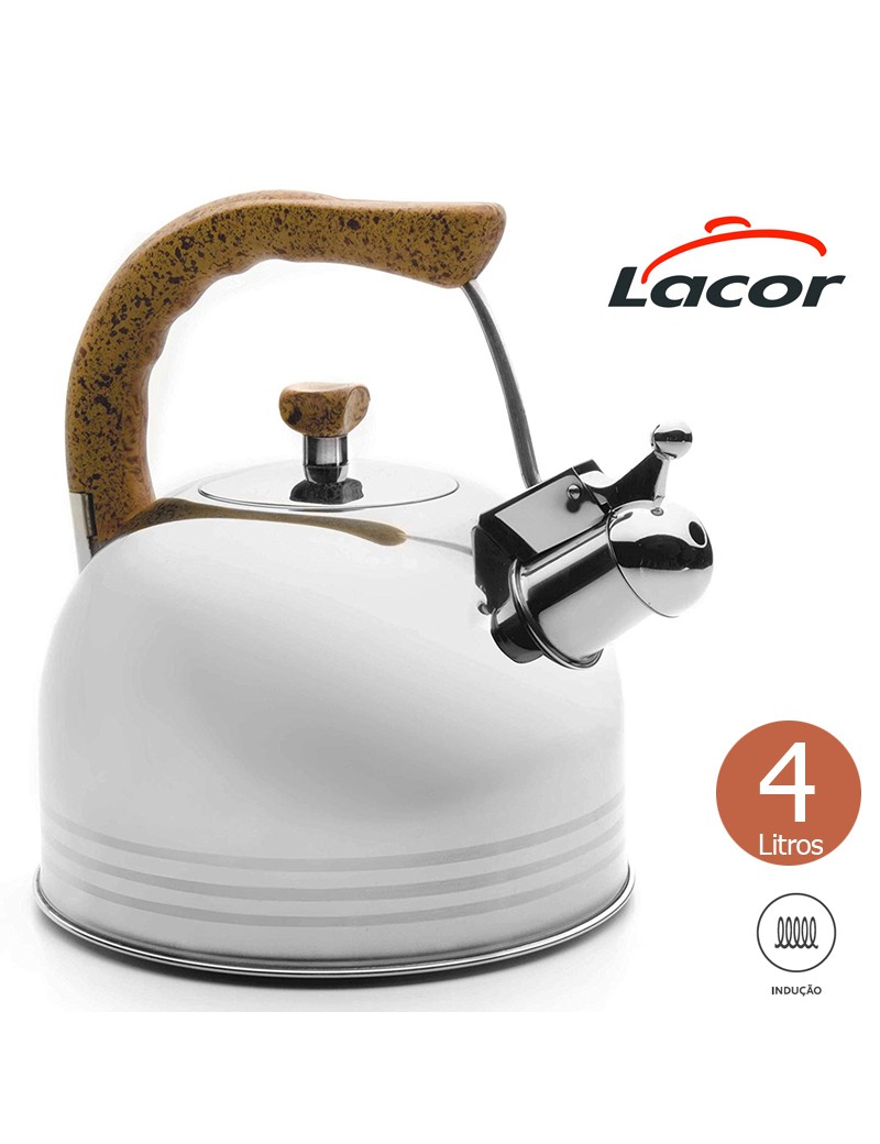CHALEIRA LACOR 68639 C/APITO 4L INOX 18/10 INDUÇAO