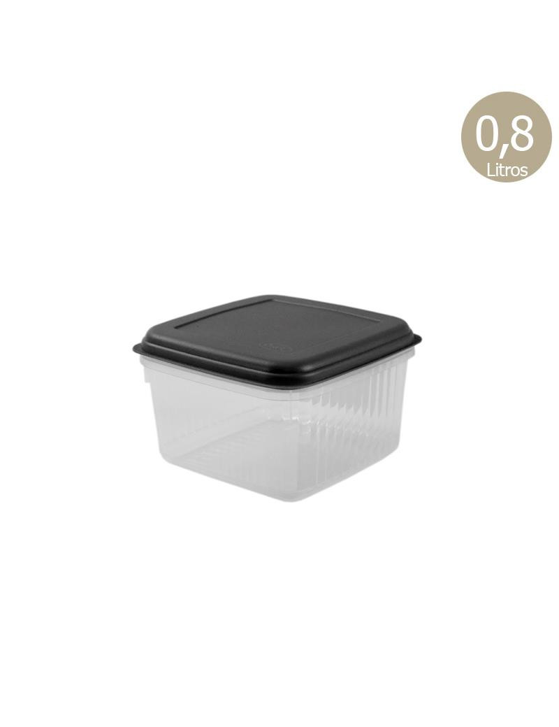CAIXA HERMETICA CD 2438 BECLASSIC PRETO QUAD. 0,80L PLST
