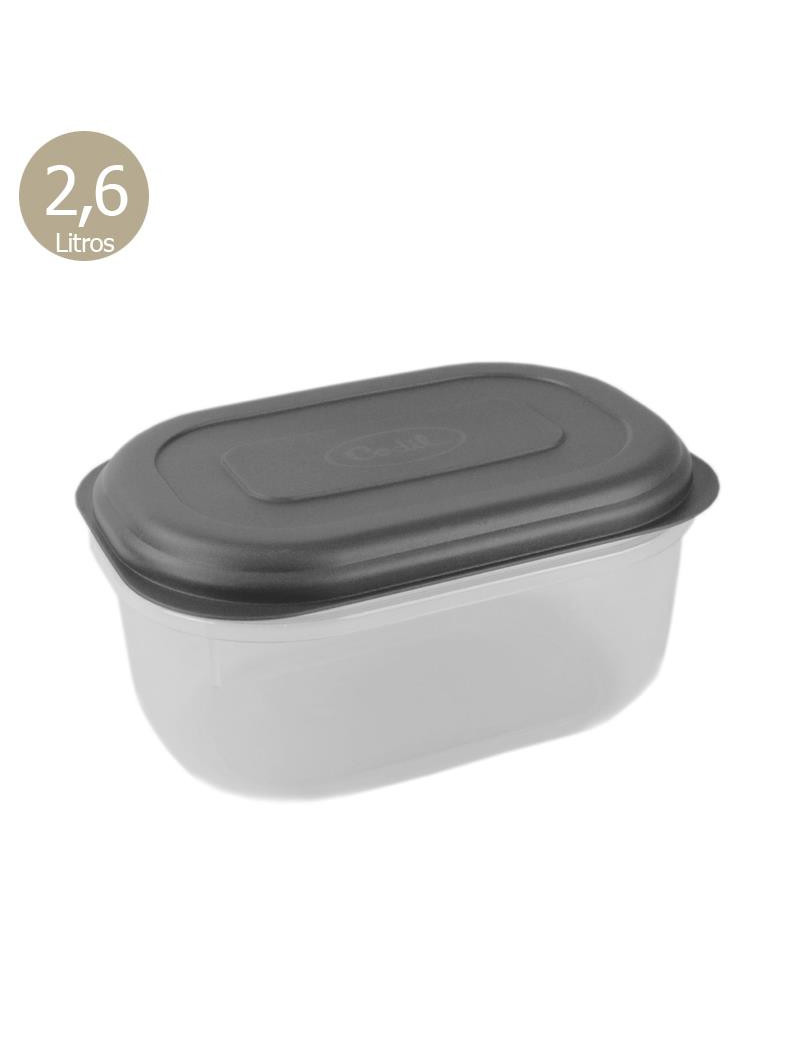 CAIXA HERMETICA CD 2551 BECLASSIC CINZA OVAL 2,6L PLST