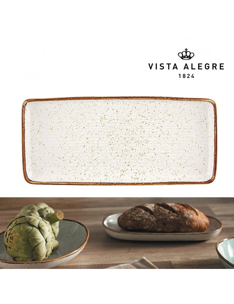 TRAVESSA / TORTEIRA VA RUSTIC BLEND WH RET 36,5X17CM GRES