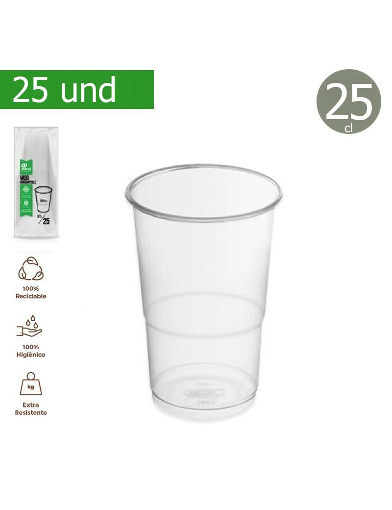 COPO MAXI 1214 TRANSPARENTE 25UND  25CL PLST REUTILIZAVEL